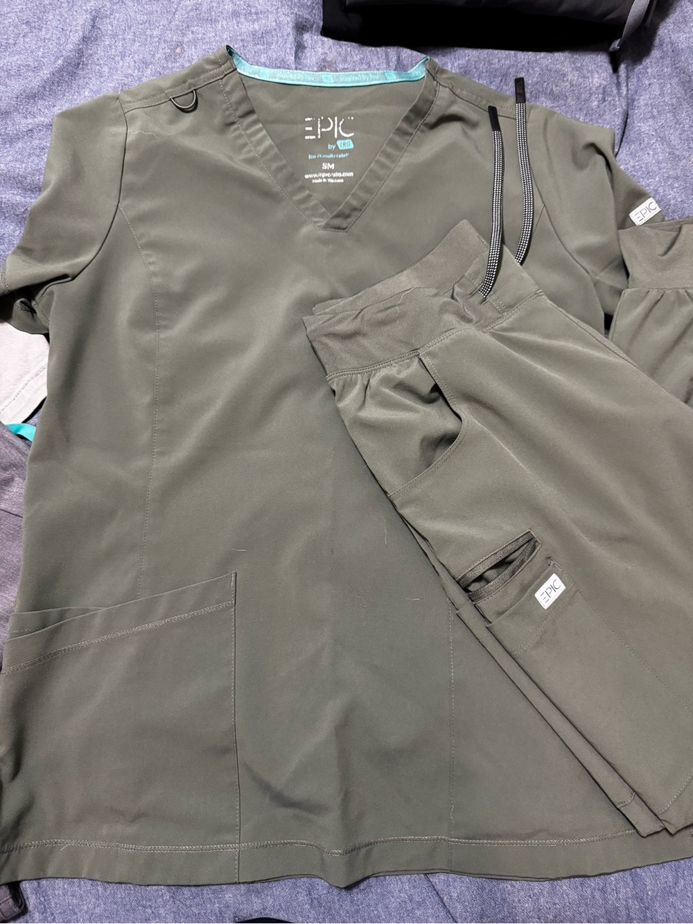 Epic by IRG olive green scrub set